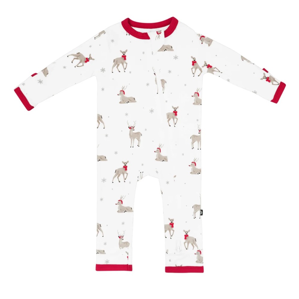 Kyte Baby Cloud Deer Christmas Reindeer Footless Romper Pajamas Onesie Bamboo
